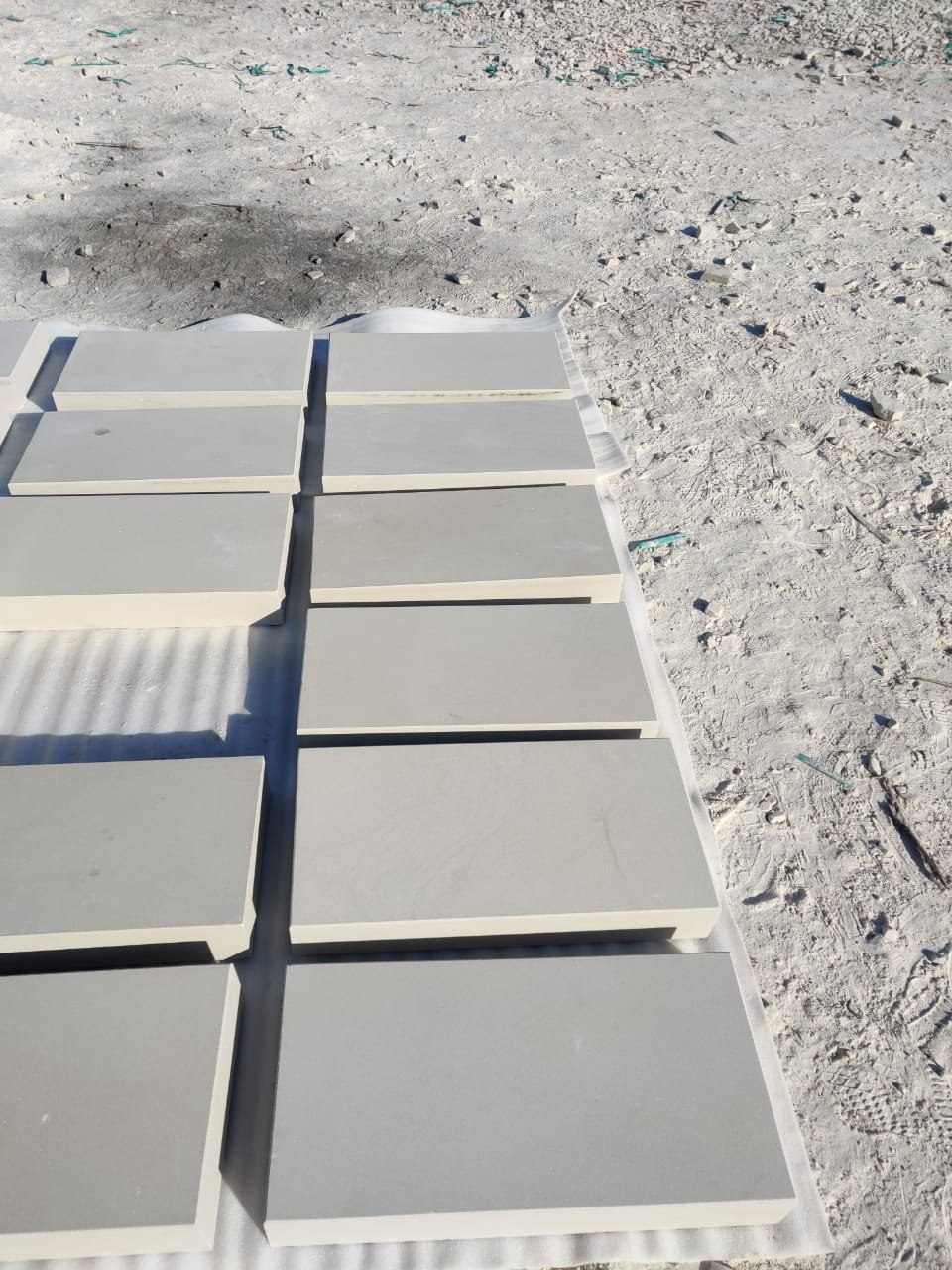Rectangular sandstone paving